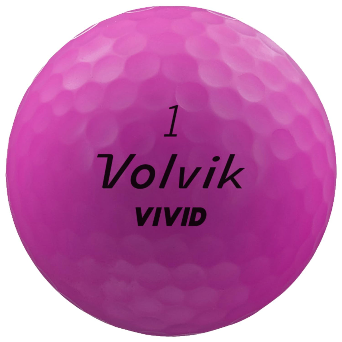 Volvik Vivid matte golf balls purple pack shot with bold color.