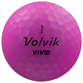 Volvik Vivid matte golf balls purple pack shot with bold color.