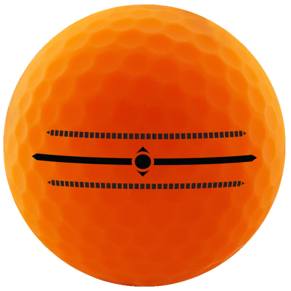 Volvik Vivid orange matte ball on green ready for practice and range shots.