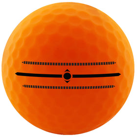 Volvik Vivid orange matte ball on green ready for practice and range shots.