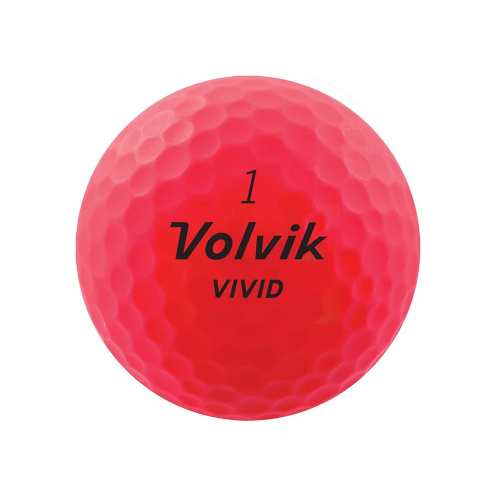 Close-up of Volvik Vivid matte pink ball surface minimizes glare for steadier aim