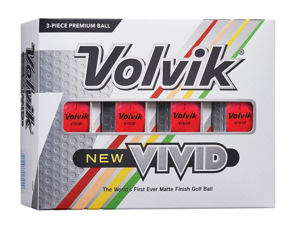 Volvik Vivid matte pink balls in a dozen pack improve on-course visibility