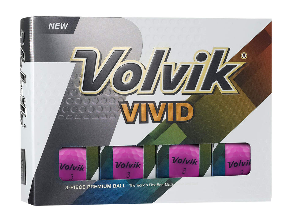 Volvik Vivid Matte Purple golf ball in flight showing a stable trajectory