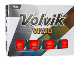 Volvik Vivid Matte Red golf ball front view for on-course visibility