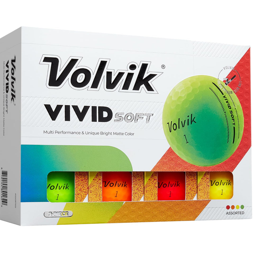 Volvik Vivid Soft golf ball overview, color variety for visibility and style.