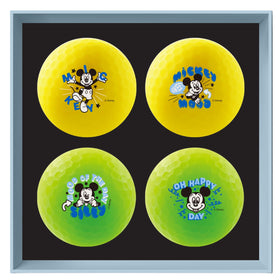 Close-up of Disney characters on Volvik golf balls for collectible appeal and performance
