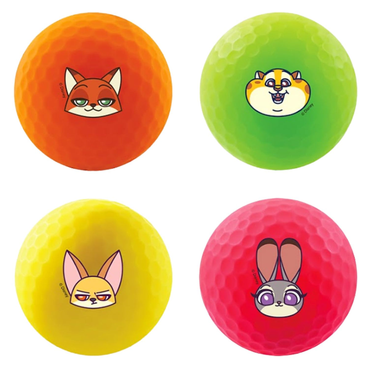Volvik Vivid Soft Disney golf balls Zootopia graphic close-up showing bright colors for visibility