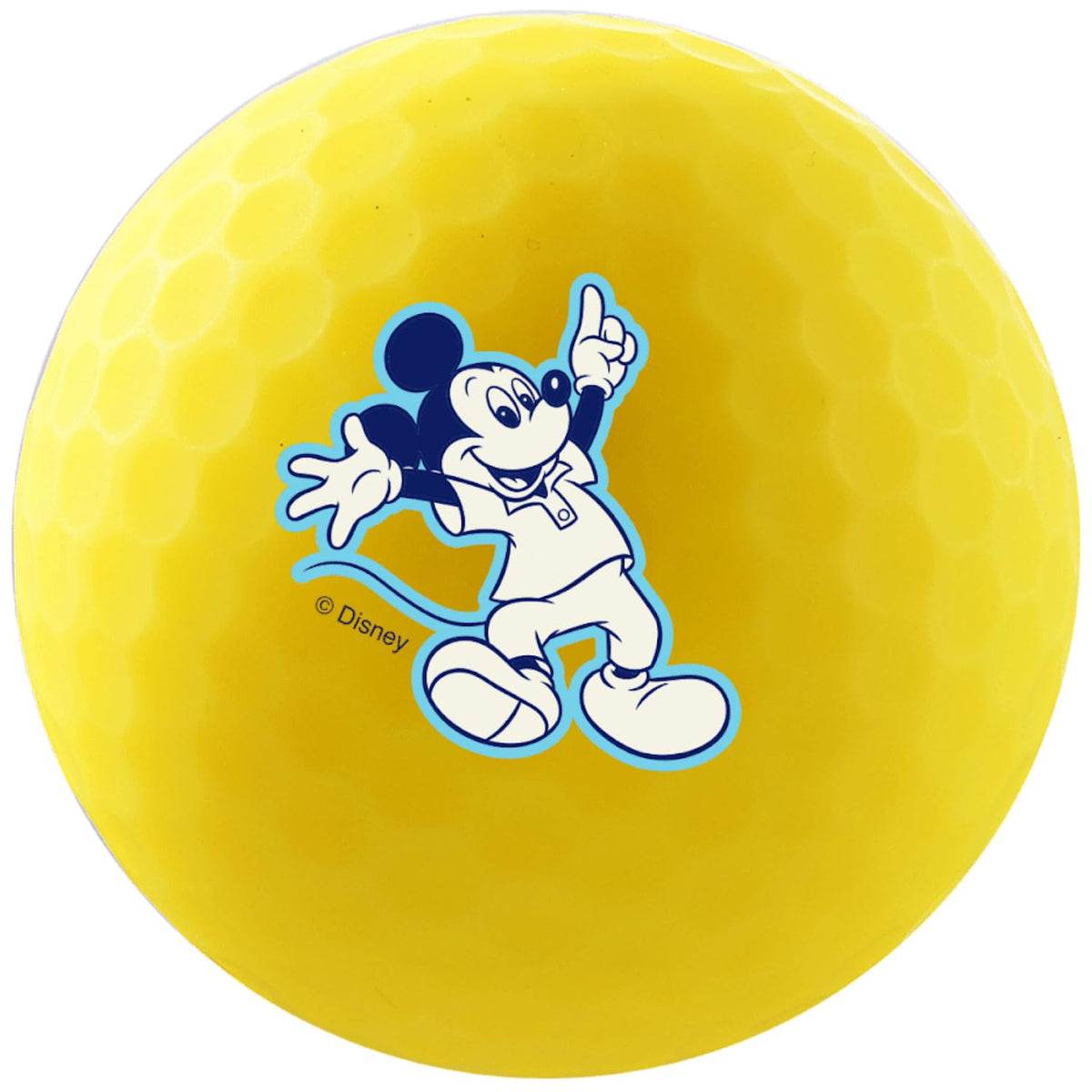 Volvik Vivid Soft Disney Mickey ball matte finish close-up for glare reduction.