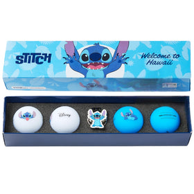 Volvik Vivid Soft Stitch golf balls pack with Disney artwork for vibrant visibility.