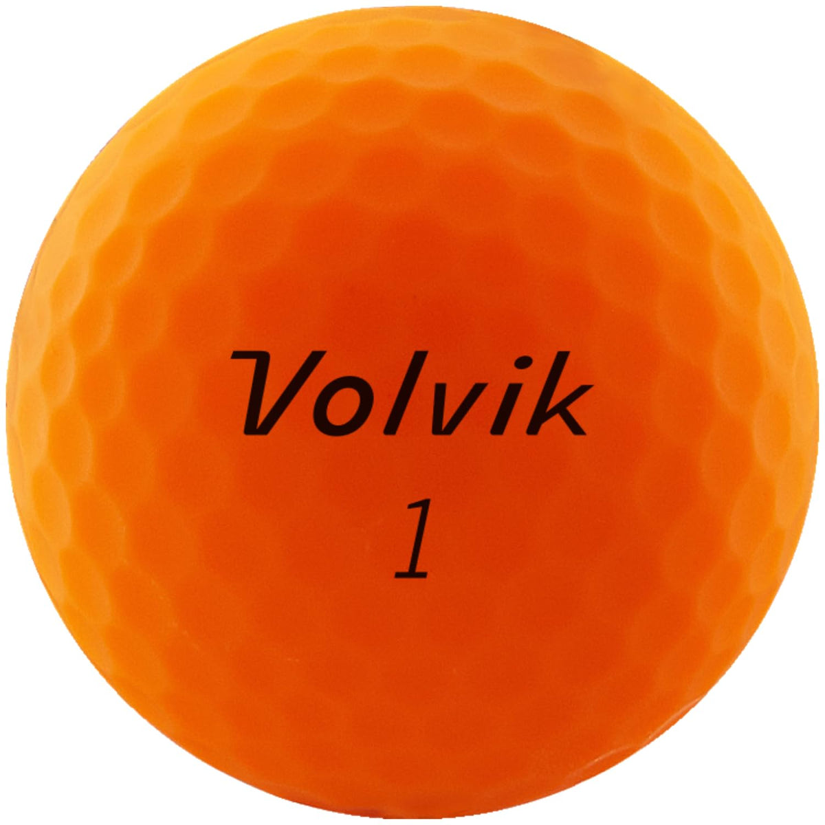 Volvik Vivid orange ball showing 322-dimple design for stable flight
