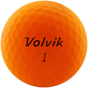 Volvik Vivid orange ball showing 322-dimple design for stable flight
