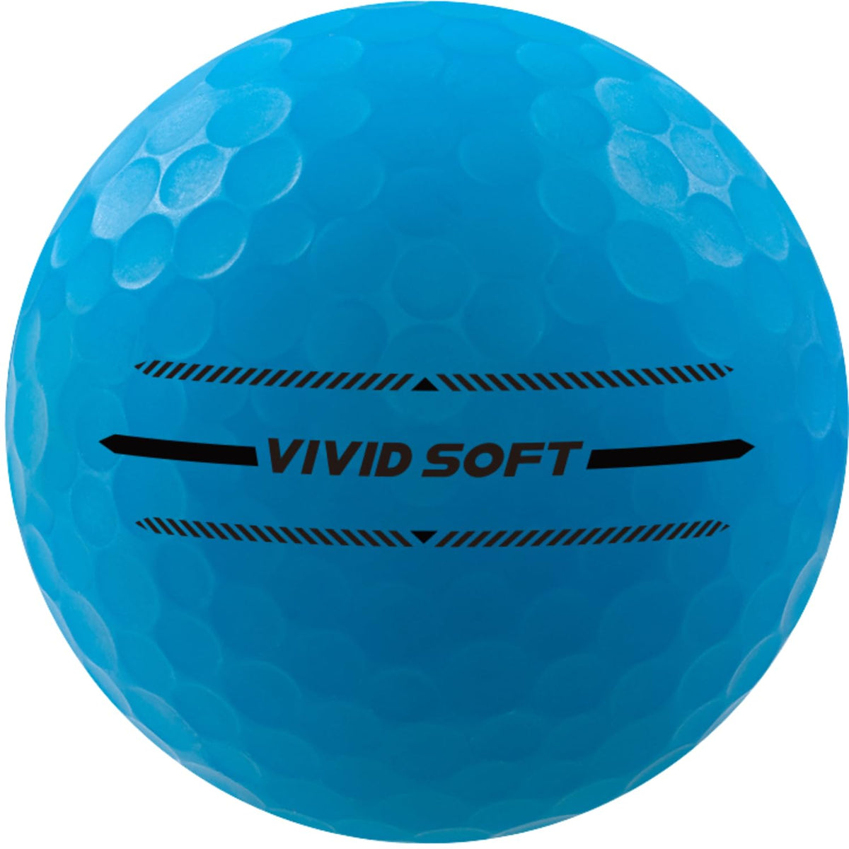 Volvik Vivid Soft Golf Balls blue brand logo and design on ball surface