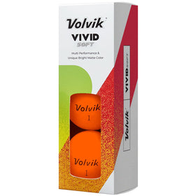 Volvik Vivid orange ball close-up on cover highlighting durable, soft feel