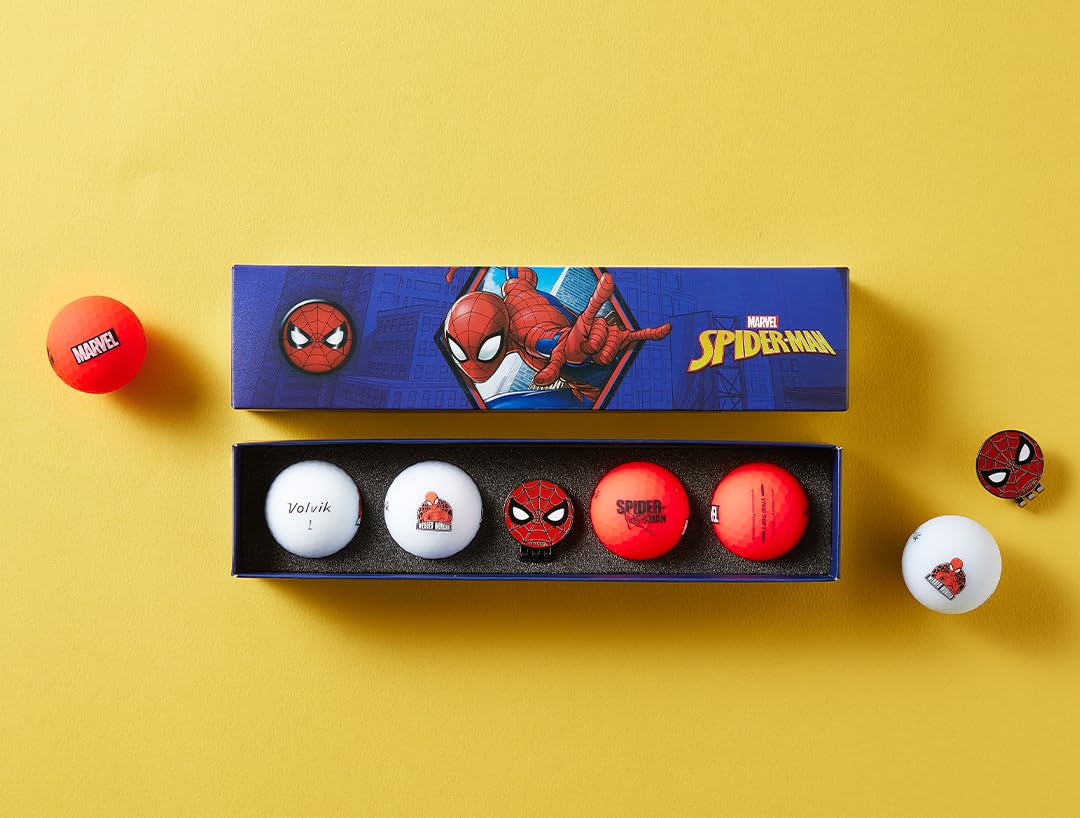 Volvik Marvel ball marker with Spider-Man design for quick on-green alignment