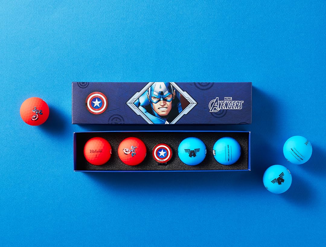 Volvik Vivid Soft Marvel Captain America ball marker adds style while marking your shot.
