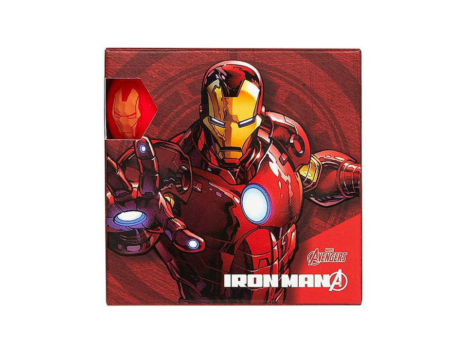 Volvik Vivid Soft Marvel Iron Man golf ball with bold art and high visibility.