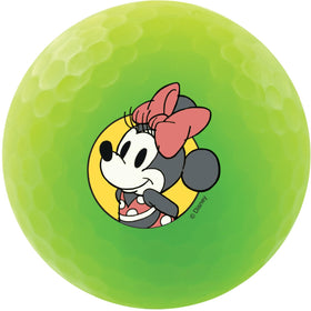 Volvik Vivid Soft Mickey Mouse ball colorways aid spotting in flight and on greens.
