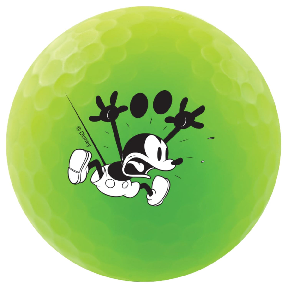 Volvik Vivid Soft Mickey Mouse Painting ball side view, bold artwork aids spotting