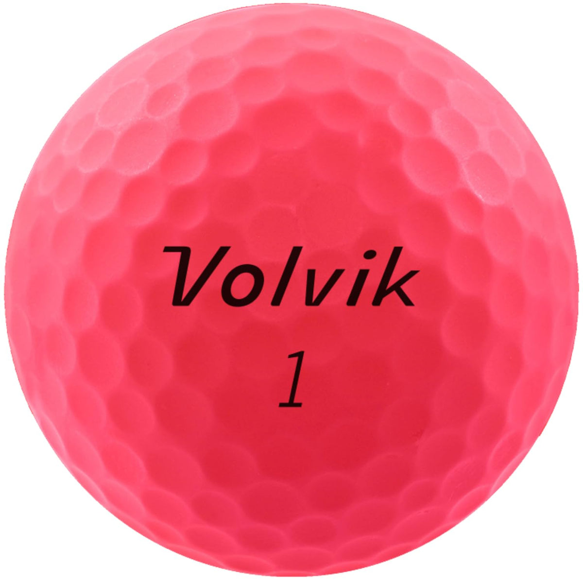 Volvik Vivid Soft pink ball close-up reveals soft matte finish for feel