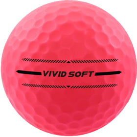 Volvik Vivid Soft pink balls on range highlight optimized flight for accuracy