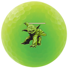 Volvik Vivid Soft Star Wars Yoda ball side profile highlighting bold color for quick on-course spotting