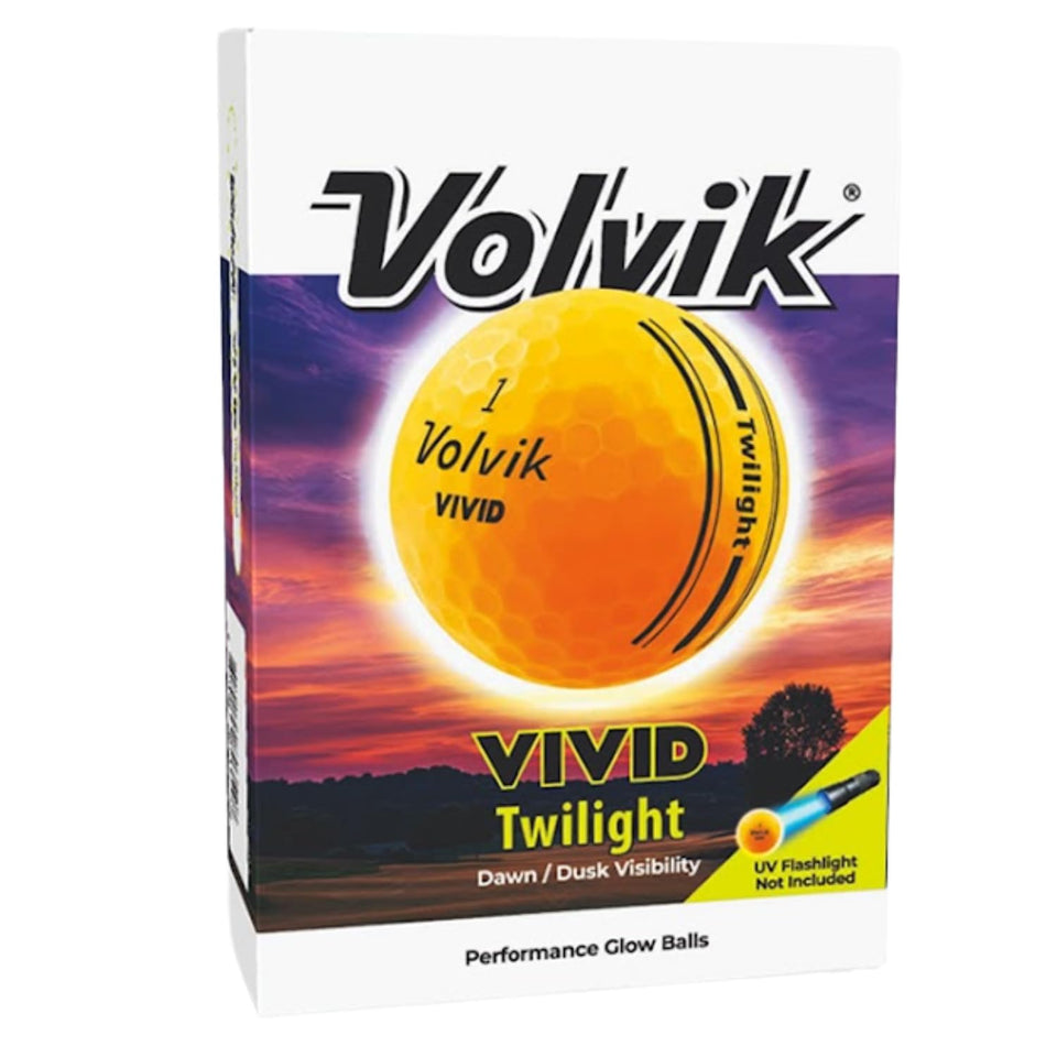 Volvik Vivid Twilight orange glow ball glowing after light exposure for night play