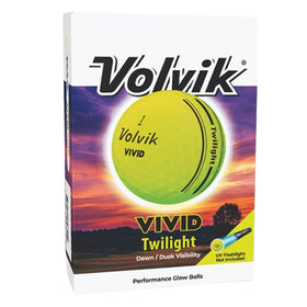 Volvik Vivid Twilight packaging features six yellow balls for easy daytime stocking.