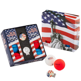 Volvik Vivid USA golf balls six-pack matte finish for on-course visibility.