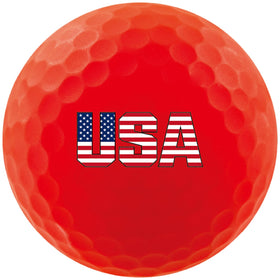 Volvik Vivid USA logo on each ball for patriotic branding.
