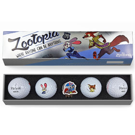 Volvik Zootopia Axia golf balls featuring Judy Hopps and Nick Wilde artwork for playful performance.