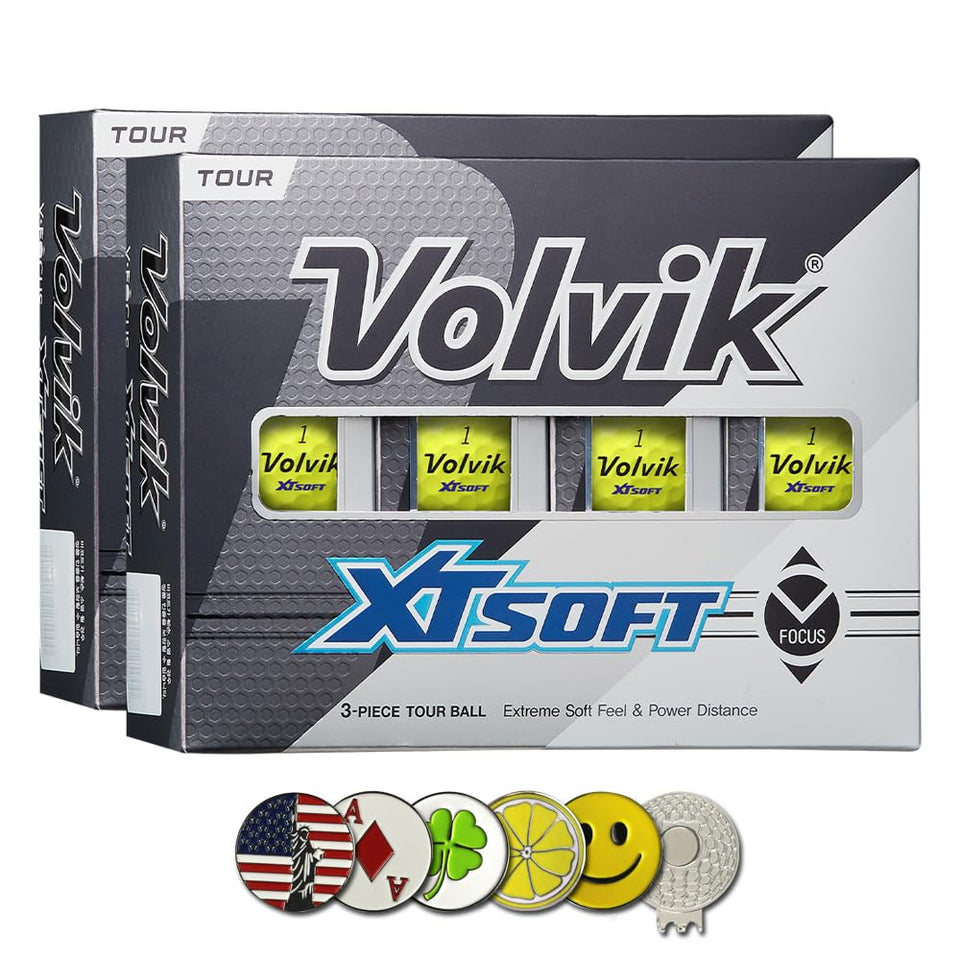 Volvik XT Soft Extreme yellow golf ball showing greenside control via urethane cover.