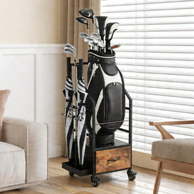 VonDream golf bag organizer with wheels enables easy garage maneuverability