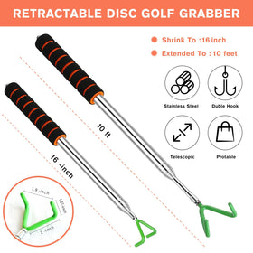 VOOADA Disc Golf Retriever mesh storage bag for easy transport.