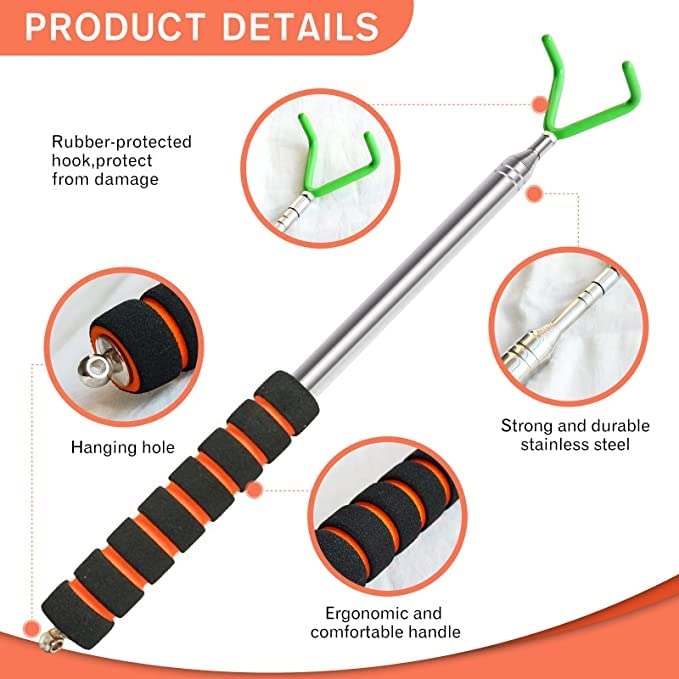 VOOADA Disc Golf Retriever non-slip sponge handle for comfortable grip.