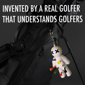 Voodoo Golf tee holder with tees loaded for easy rounds.