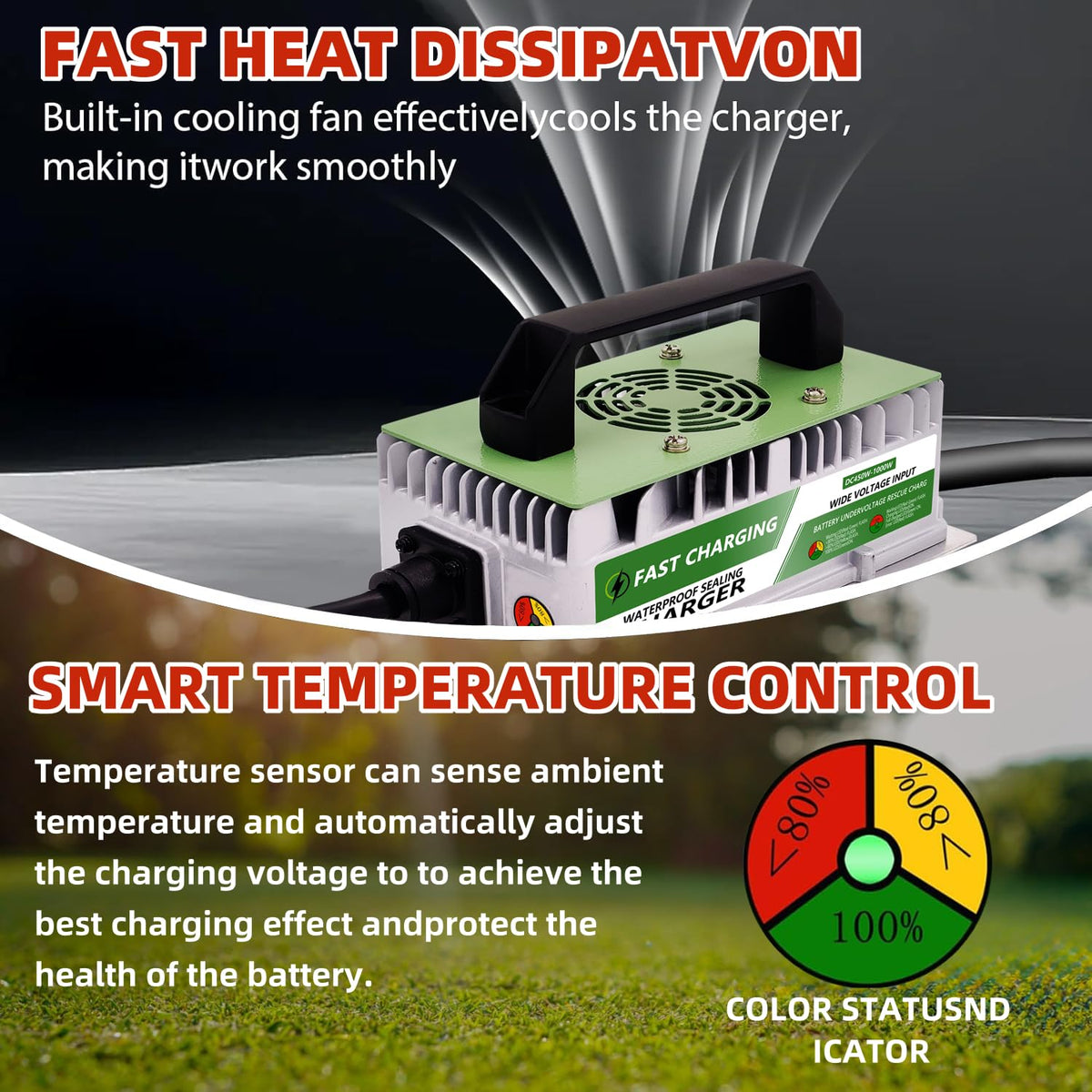 Voolex IP65 weatherproof charger case protecting internals from elements.