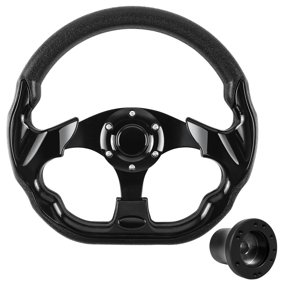 VOONKE d-bottom steering wheel with DS adapter improves grip and control on Club Car Precedent.