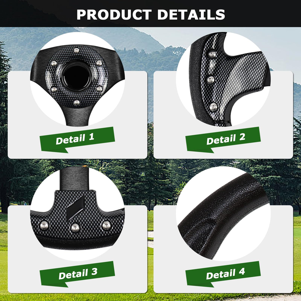 VOONKE ergonomic grip reduces fatigue for comfortable drives across the course.