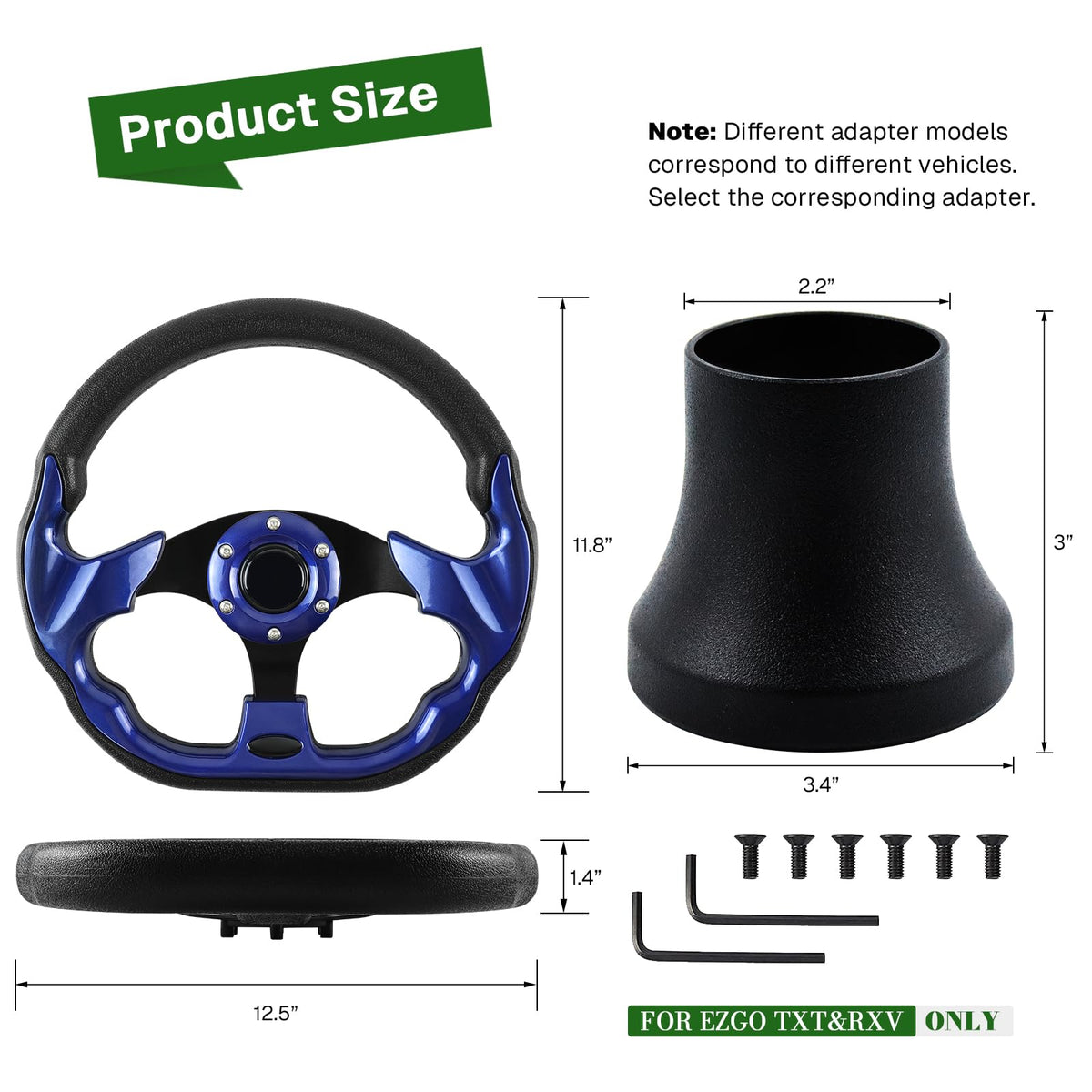 VOONKE EZGO TXT RXV adapter with blue finish showing secure connection