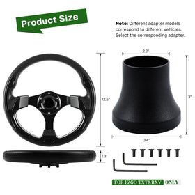 VOONKE EZGO adapter enhances steering wheel compatibility with TXT and RXV carts.