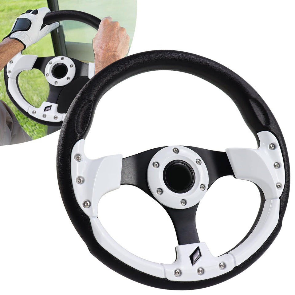 VOONKE universal golf steering wheel front view with ergonomic grip for comfortable control
