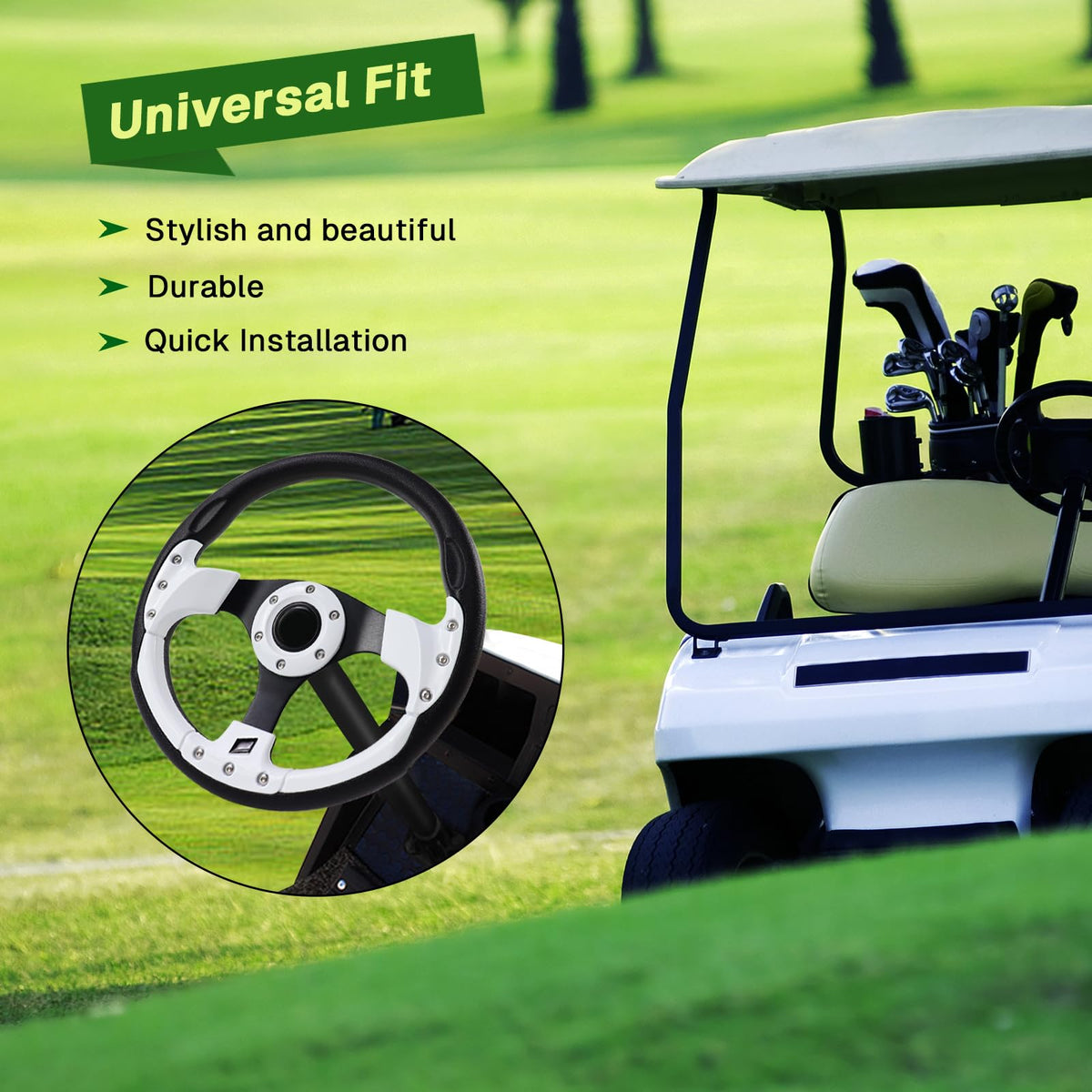 VOONKE universal-fit steering wheel suits Club Car DS and EZGO models