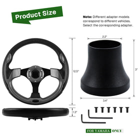 VOONKE steering wheel upgrade on Yamaha cart for improved control