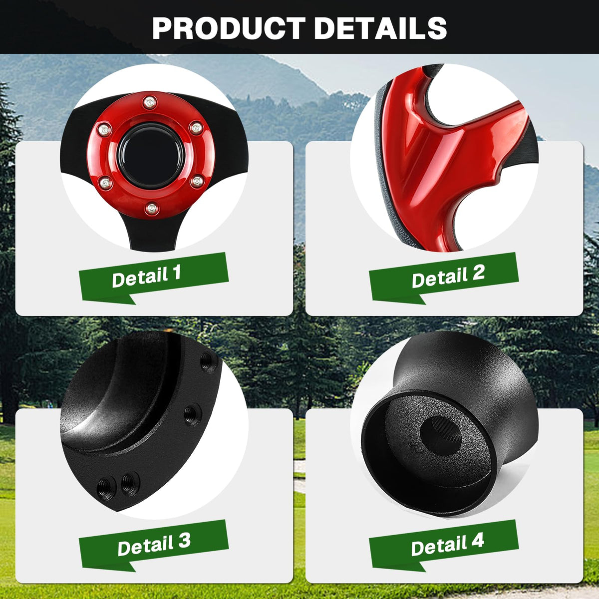 VOONKE PVC steering wheel offers non-slip grip even when hands are sweaty.