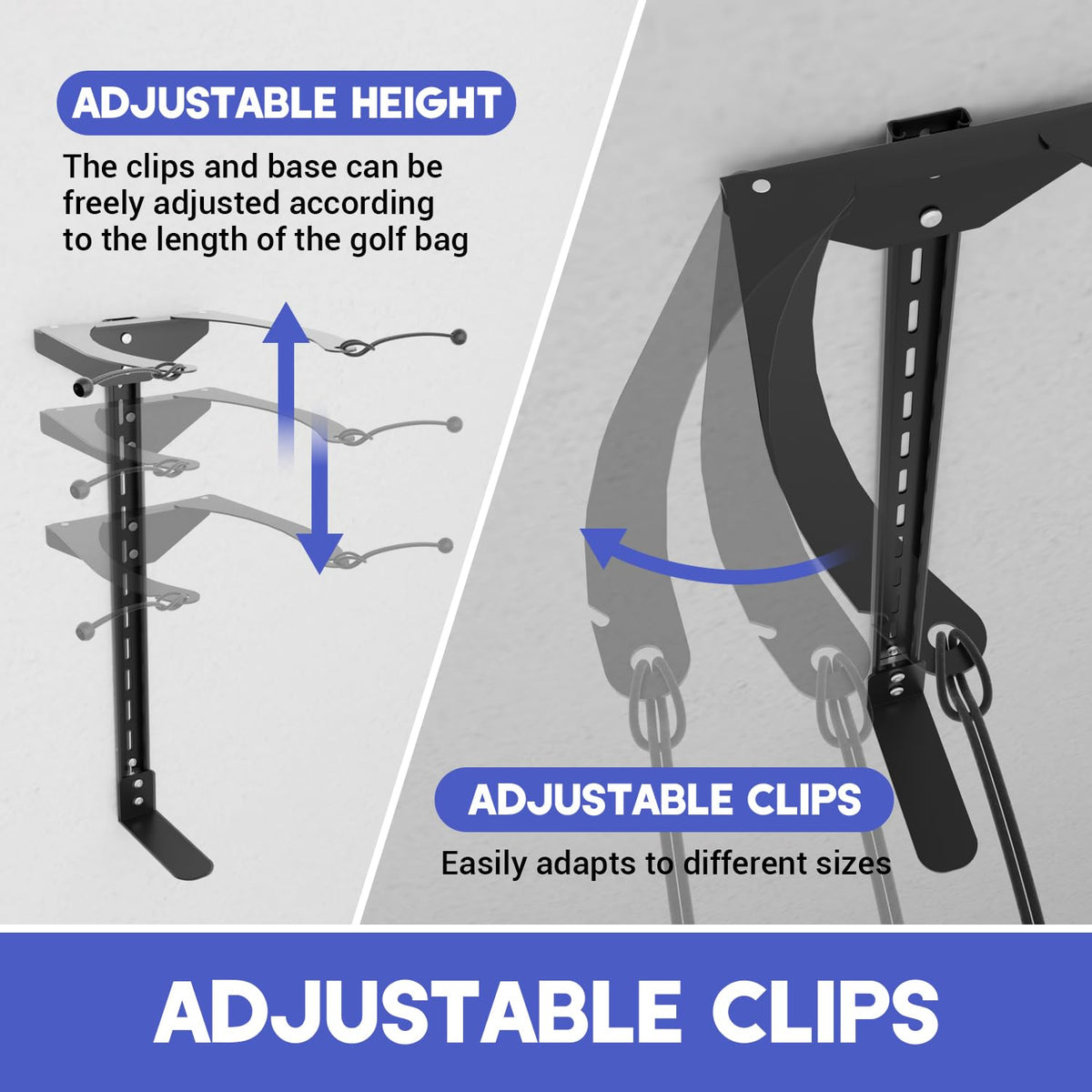 Vornalex adjustable clip system fits bag sizes for secure hanging