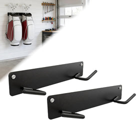 Vornalex angled-hooks golf bag hanger securely cradles bags.