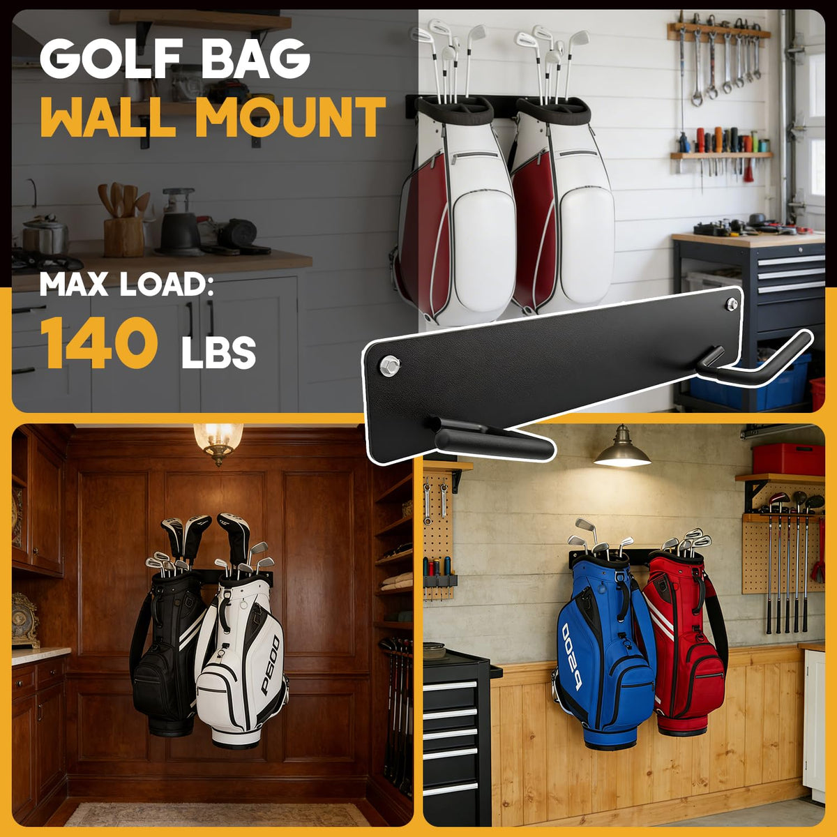 Vornalex two-pack golf bag storage stand offers space-saving solution.