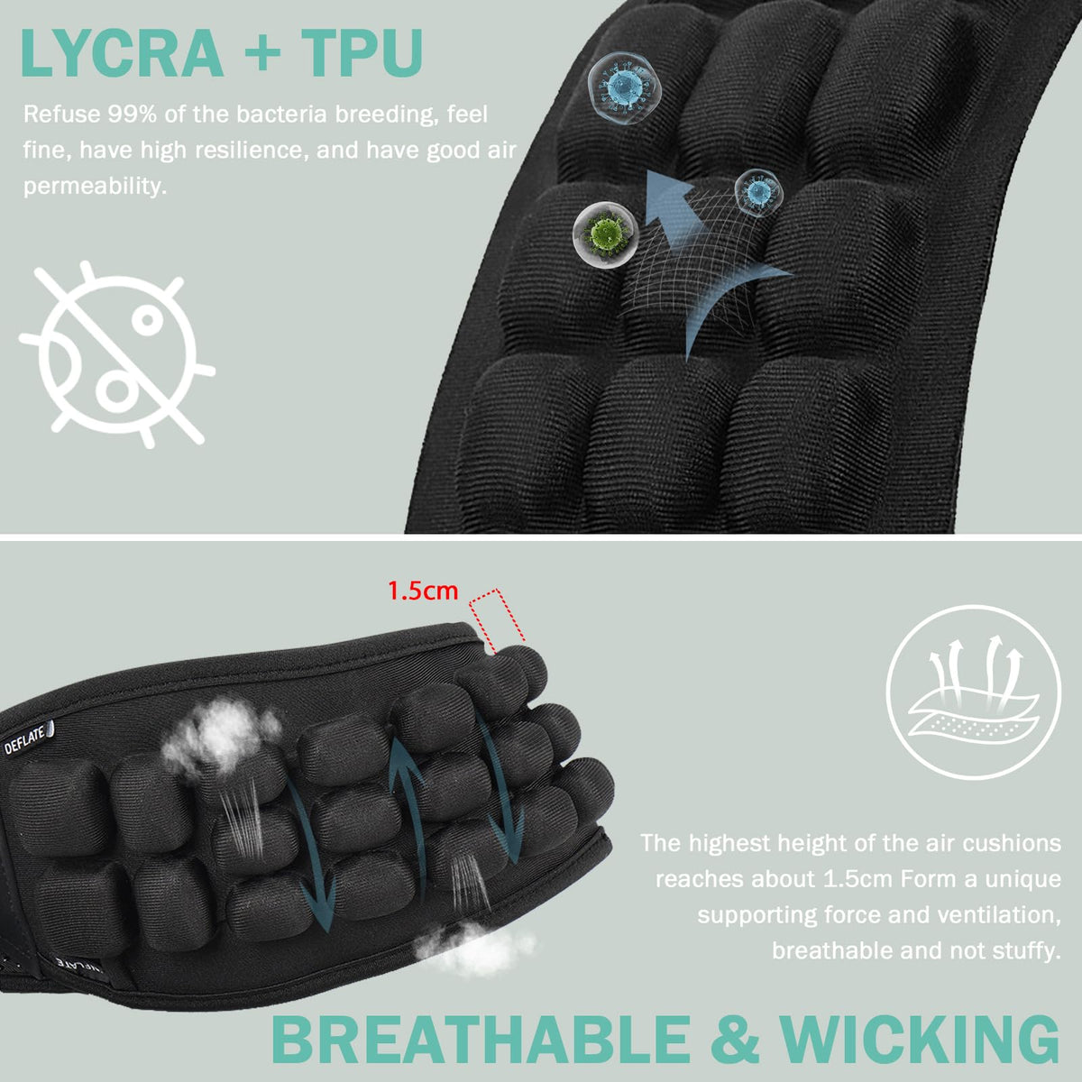 Vortika 3D air cushion strap in use on a backpack for comfort on the go