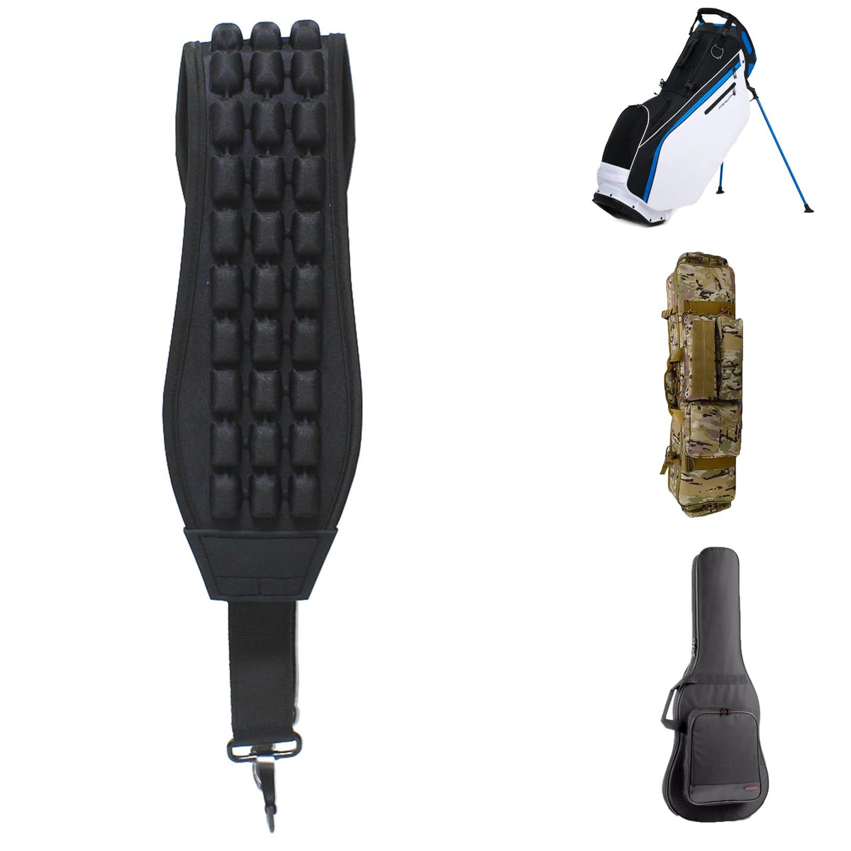 Vortika 3D air cushion strap top view for shoulder comfort during travel