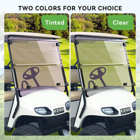 VPAHub EZGO TXT windshield on cart shows driver and passenger protection